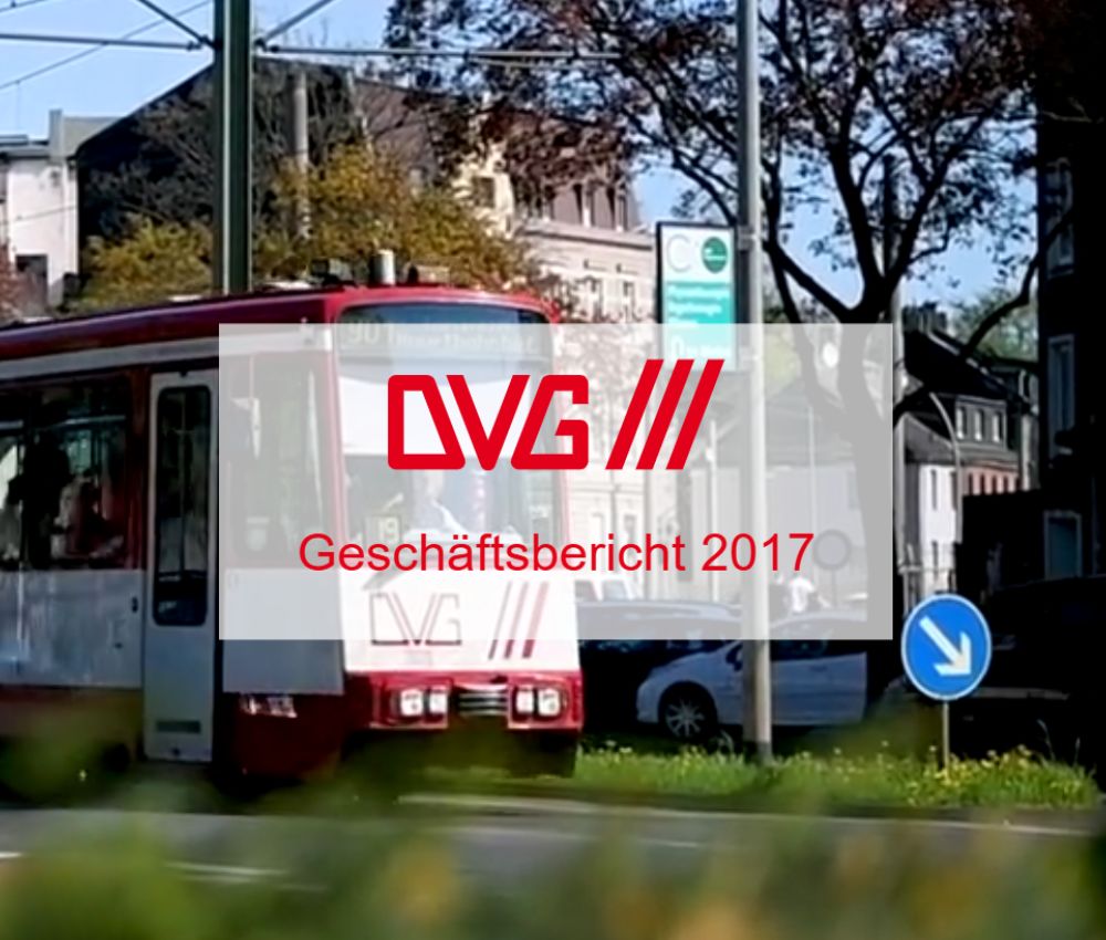 Titelbild des DVG-Jahresberichts 2017 mit Straßenbahn
