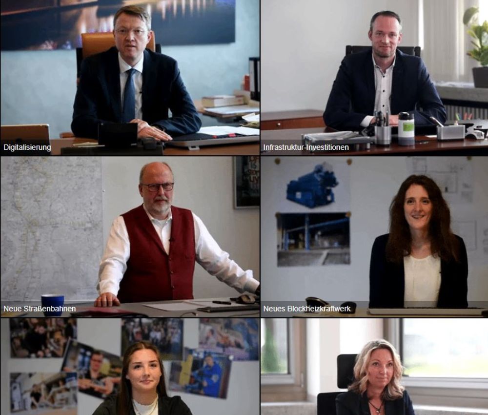 Titelbild des DVV-Jahresberichts 2020 mit mehreren Personen in Videofenstern